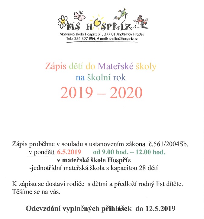 Zápis dětí do Mateřské školy Hospříz na školní rok 2019 - 2020.jpg